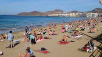 Gran Canaria, Strand an Weihnachten